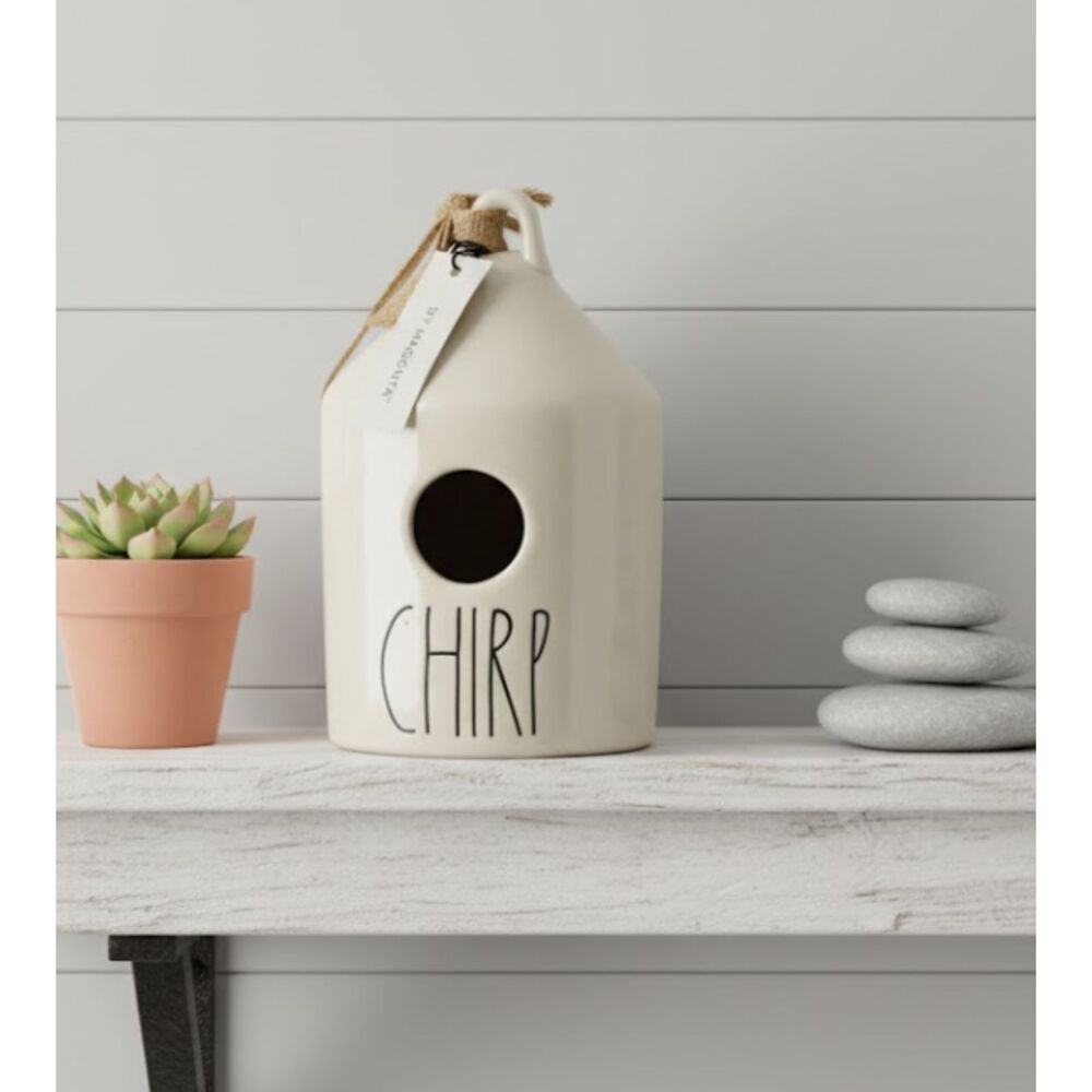 Rae Dunn Bird House “Chirp” Ceramic Round Wall Decor Rustic Farmhouse